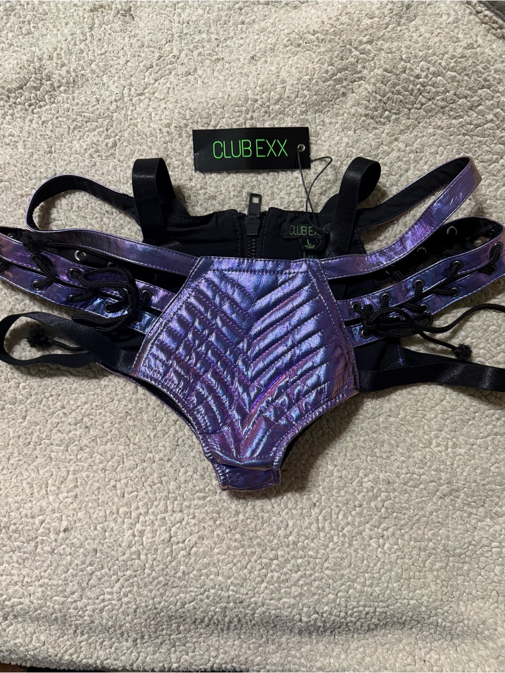Iridescent Purple Strappy Women’s Bottoms